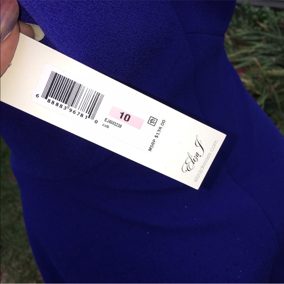 A line ELIZA Jroyal blue dress NWT 10 Shoulder bow - Picture 9 of 9